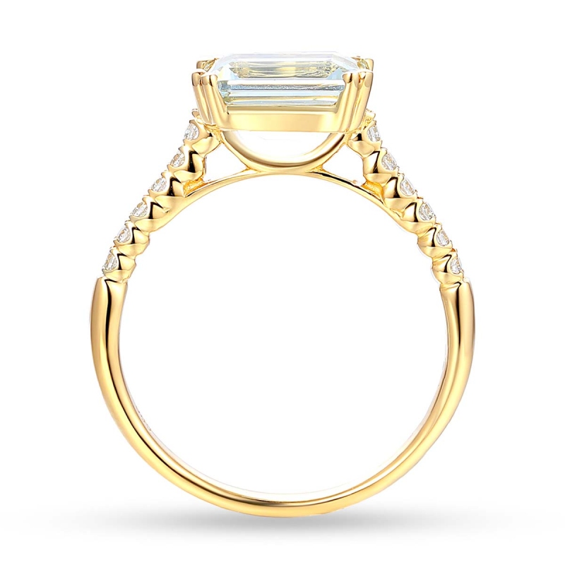 Pierścionek z akwamarynem i diamentami (R86442 Y AQ): 16 - zdjęcie: 4