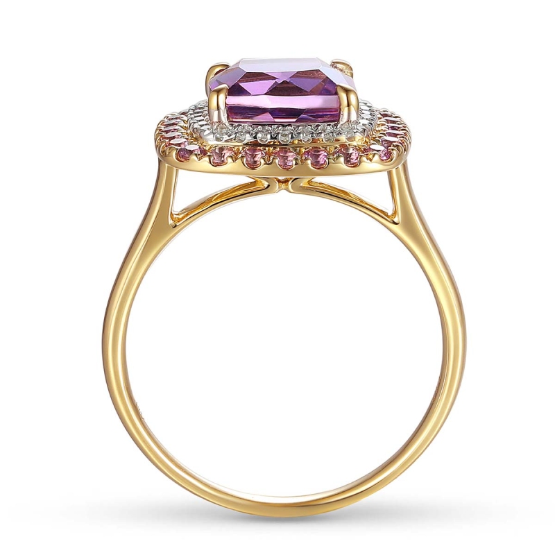 Pierścionek z ametystami i diamentami (R88811 Y AM): 8 - zdjęcie: 4