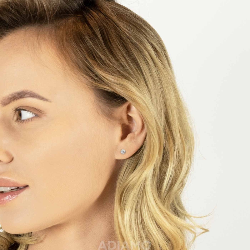 Kolczyki z diamentami (E76550 W S) - zdjęcie: 2