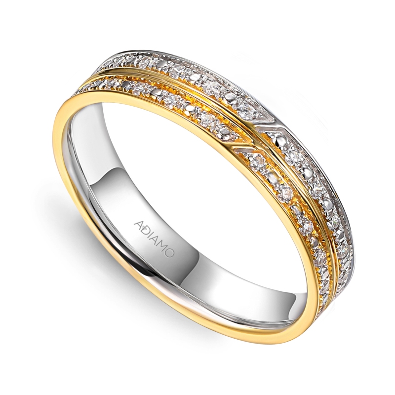 Obrączka z diamentami, 4 mm (O-R99908 YW): 8 - zdjęcie: 1