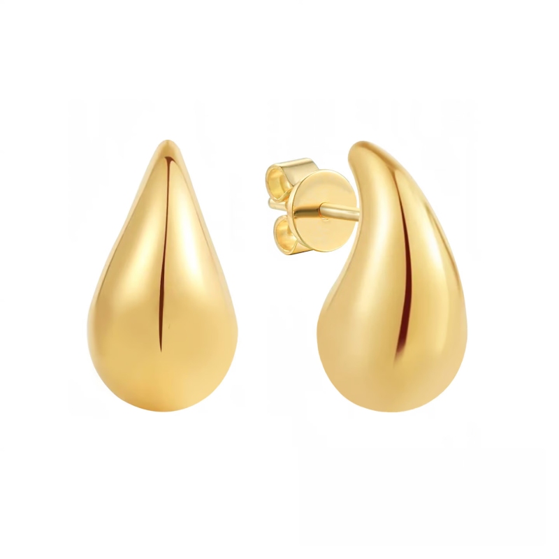 Kolczyki złote krople duże - zdjęcie: 1