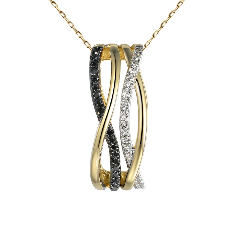 Zawieszka z diamentami i czarnymi diamentami (P56276 Y BD) - zdjęcie: 1