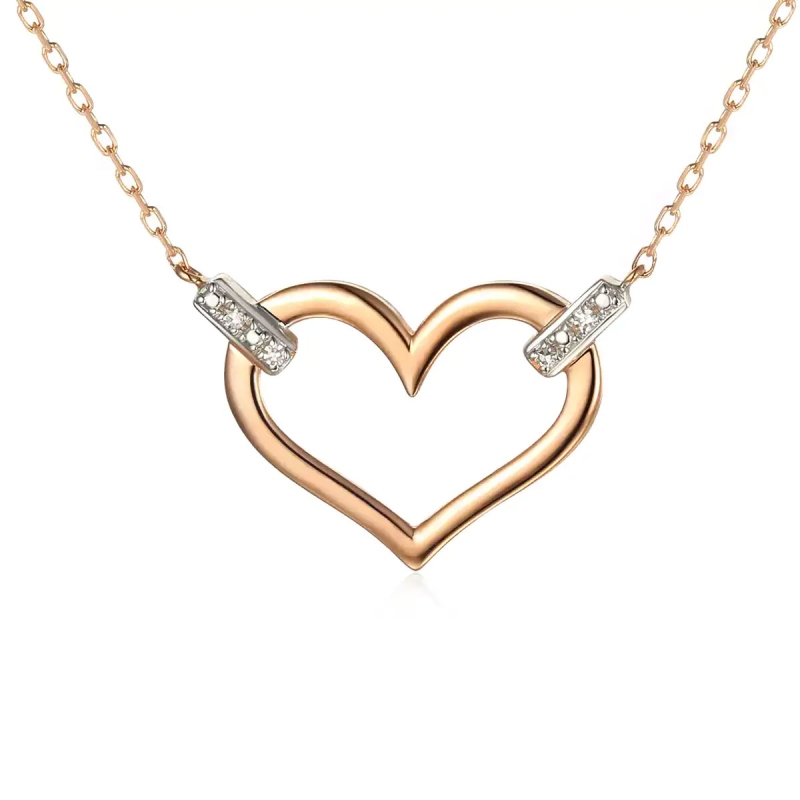 Naszyjnik serce z diamentami (N05641 R C) - zdjęcie: 1