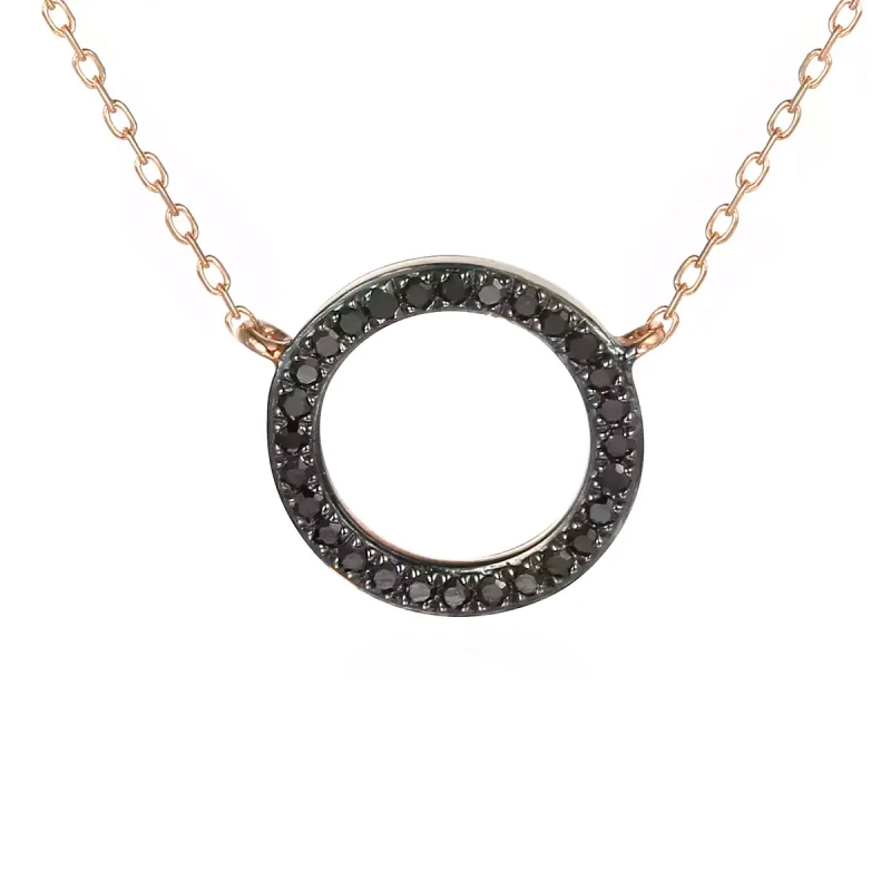 Naszyjnik z czarnymi diamentami (N04969 R C BD) - zdjęcie: 1