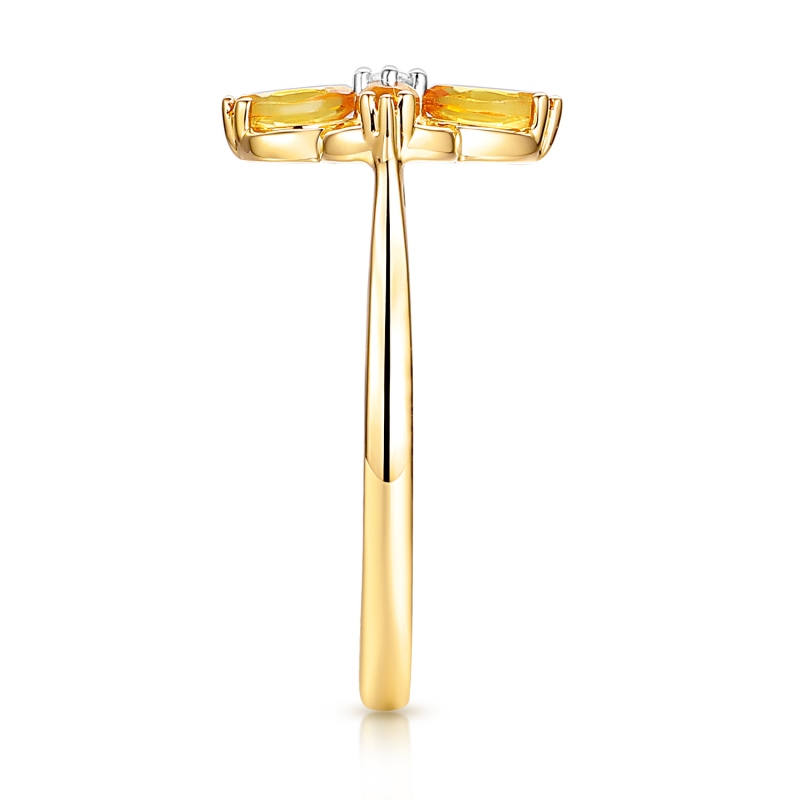 Pierścionek z cytrynami i diamentami (R98901 Y CT): 14 - zdjęcie: 4