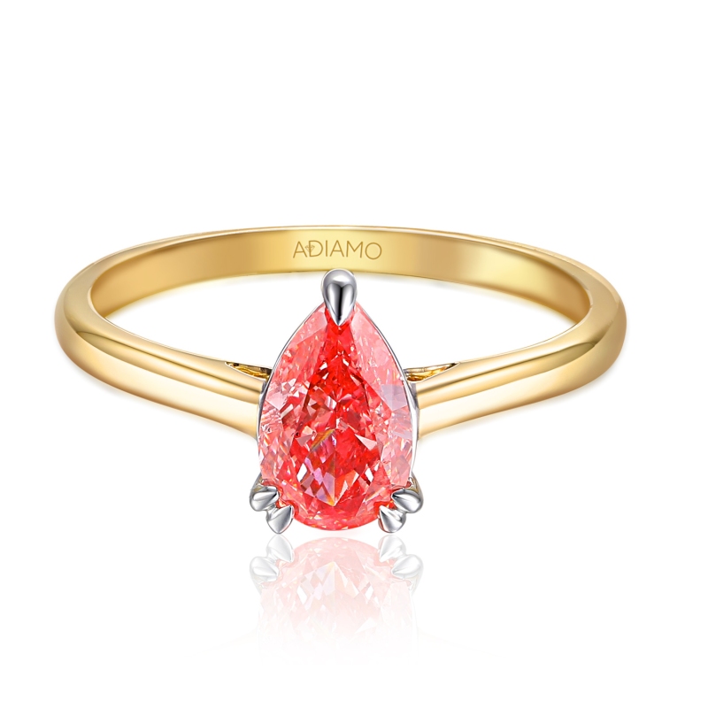 Pierścionek z różowym diamentem laboratoryjnym (R96123 1,12ct YW LGDP): 10 - zdjęcie: 3