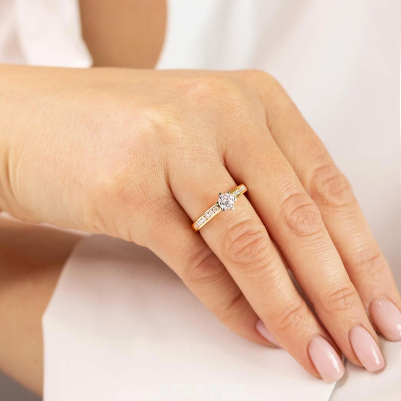 Pierścionek z diamentem (R39422 YW 0,34ct): 7 - zdjęcie: 2