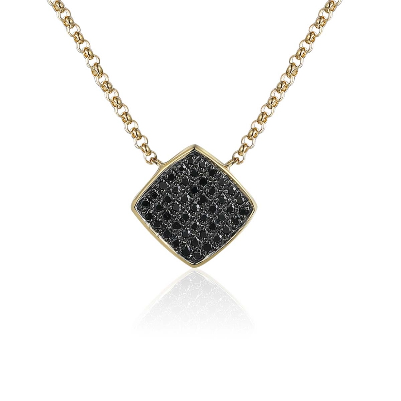 Naszyjnik z czarnymi diamentami (N10162 Y G BD) - zdjęcie: 1
