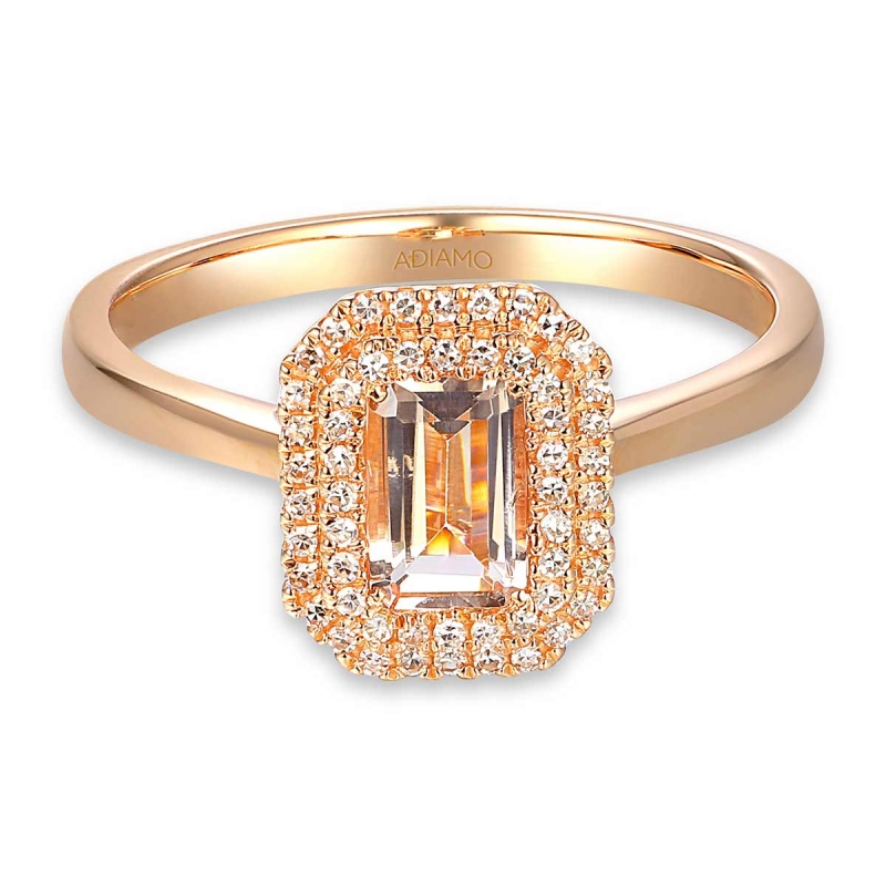 Pierścionek z morganitem i diamentami (R87499 R MR): 7 - zdjęcie: 3