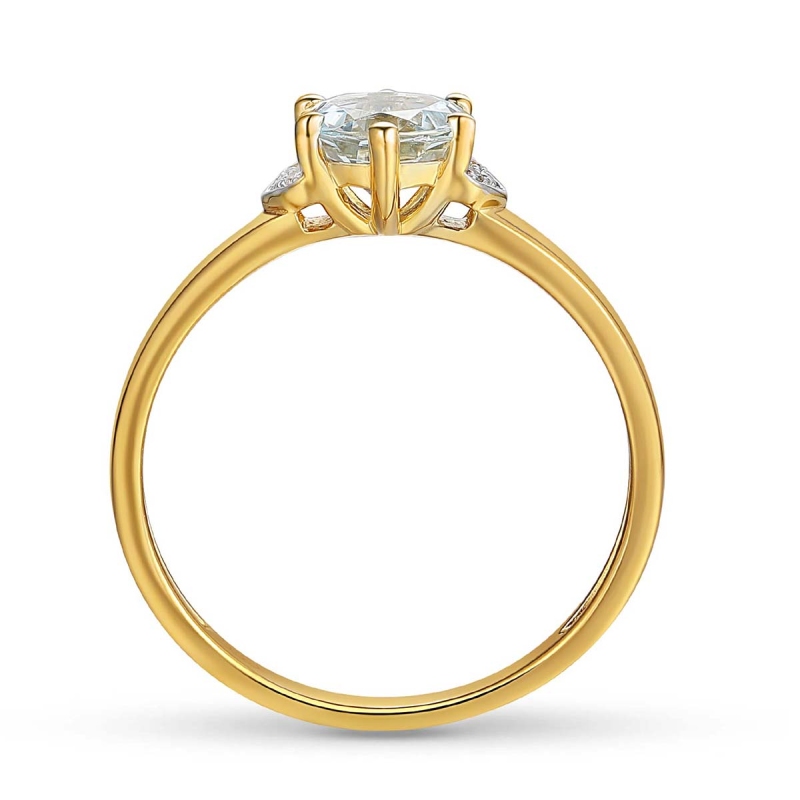 Pierścionek z białym topazem i diamentami (R73493 Y WT): 10 - zdjęcie: 4