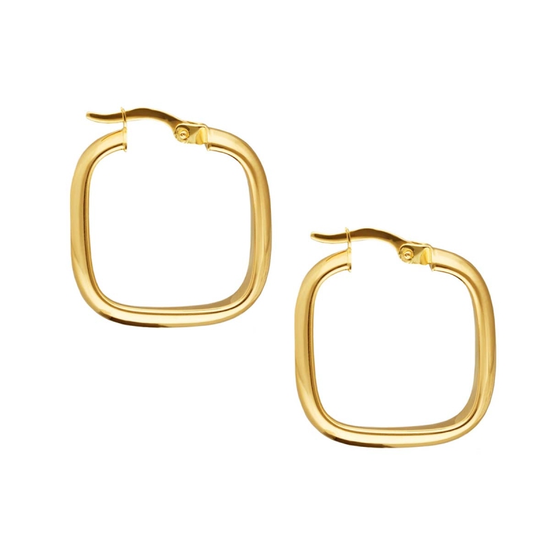 Kolczyki złote kwadraty (EKO1231 Y A) - zdjęcie: 2