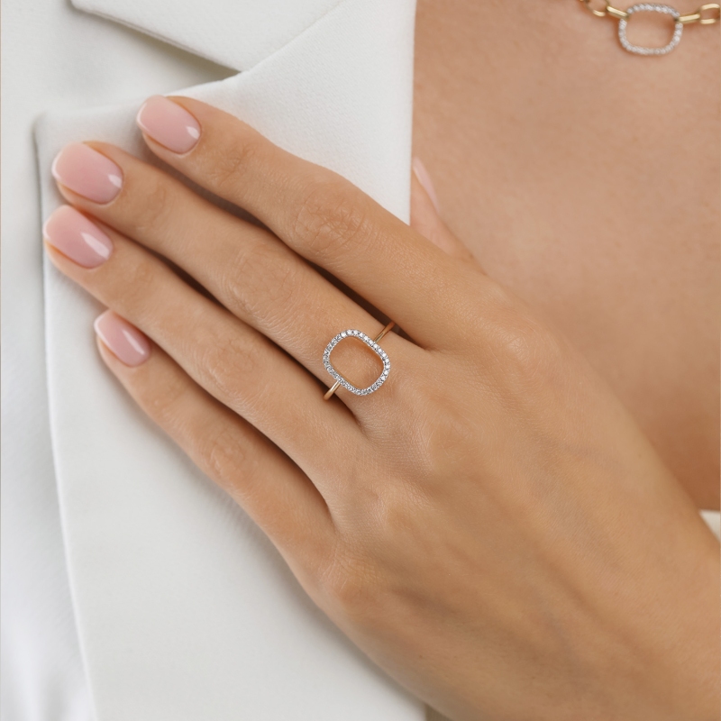 Pierścionek z diamentami (R99153 Y): 10 - zdjęcie: 2