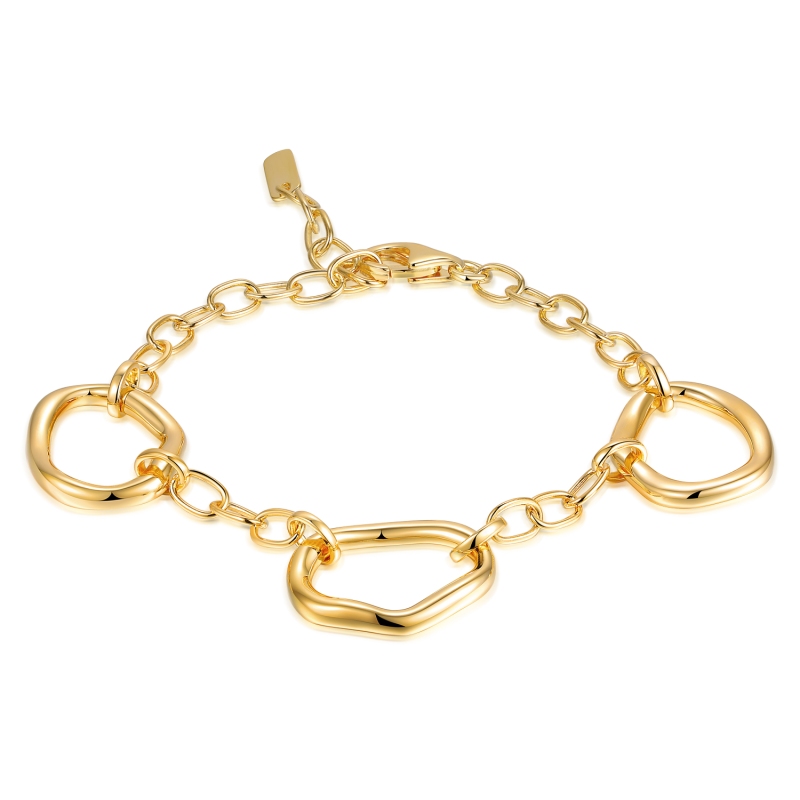 Bransoletka srebrna pozłacana (B10121 Y 925) - zdjęcie: 1