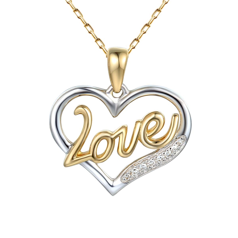 Zawieszka love z diamentami (P79777 YW) - zdjęcie: 1