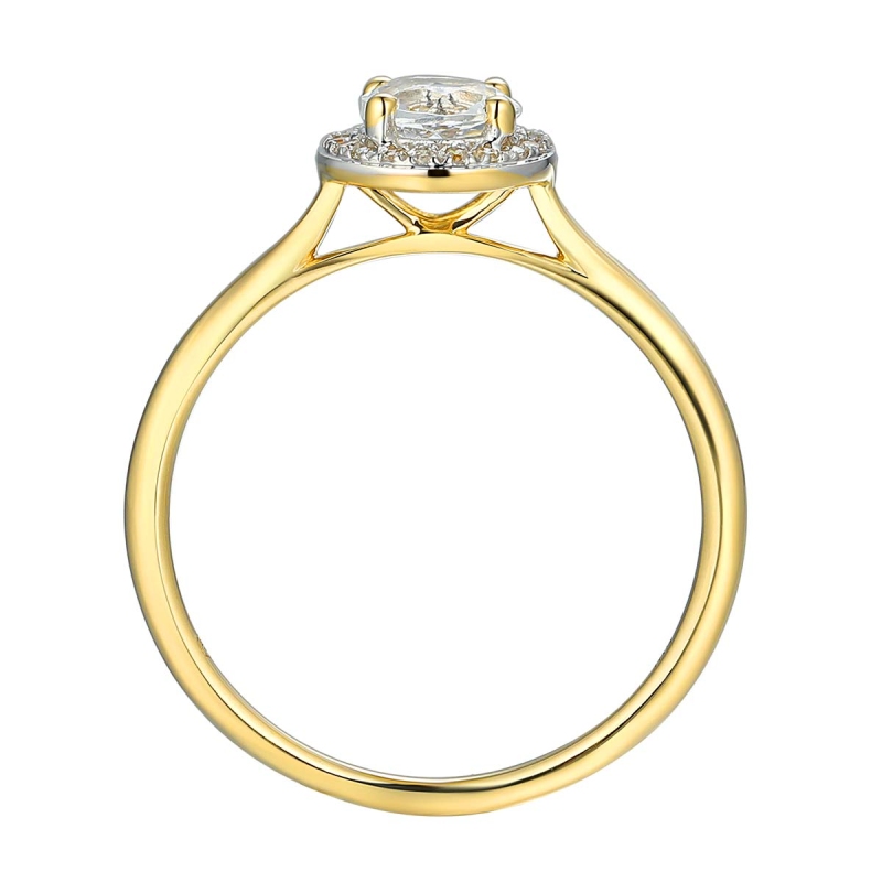 Pierścionek z białym topazem i diamentami (R62900 Y M WT): 7 - zdjęcie: 3