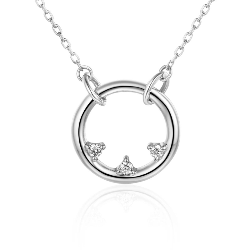 Naszyjnik kółeczko z diamentami (N08854 W C) - zdjęcie: 1