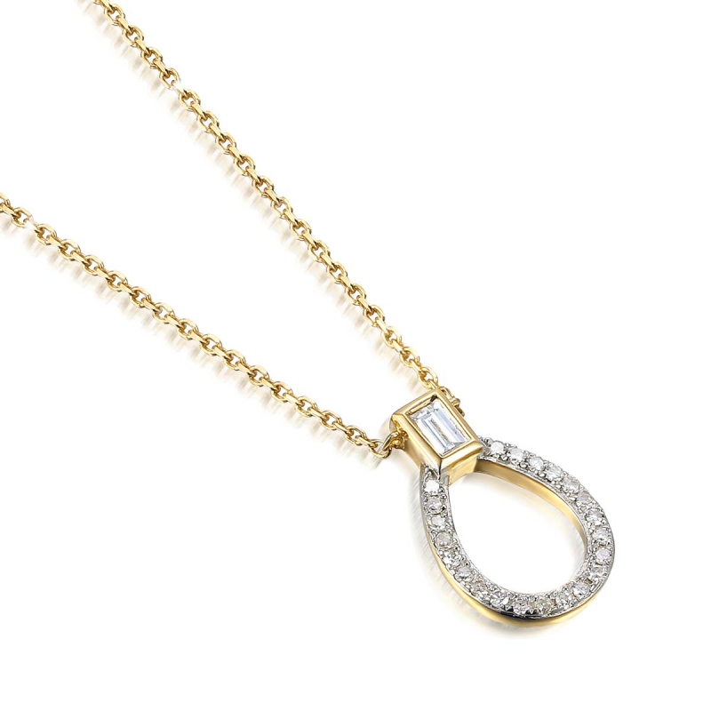 Naszyjnik z diamentami (N05781 Y 0,05ct) - zdjęcie: 1