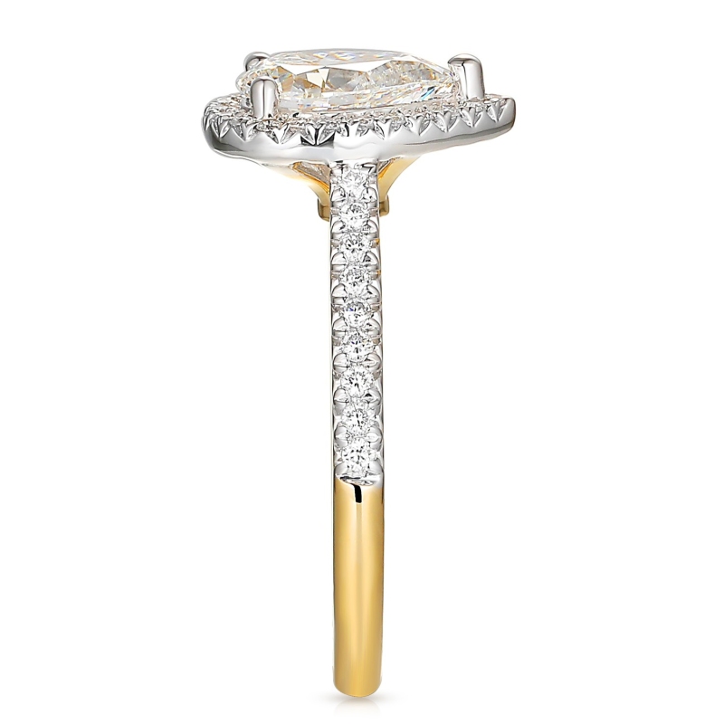 Pierścionek z diamentami laboratoryjnymi (R95580 YW LGD 1,07ct): 14 - zdjęcie: 3