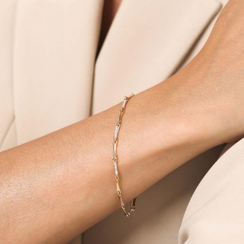 Bransoletka z diamentami (B09397 Y) - zdjęcie: 2