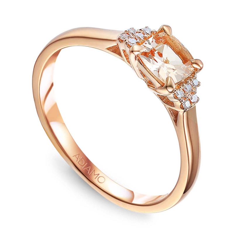 Pierścionek z morganitem i diamentami (R84146 R MR): 7 - zdjęcie: 1