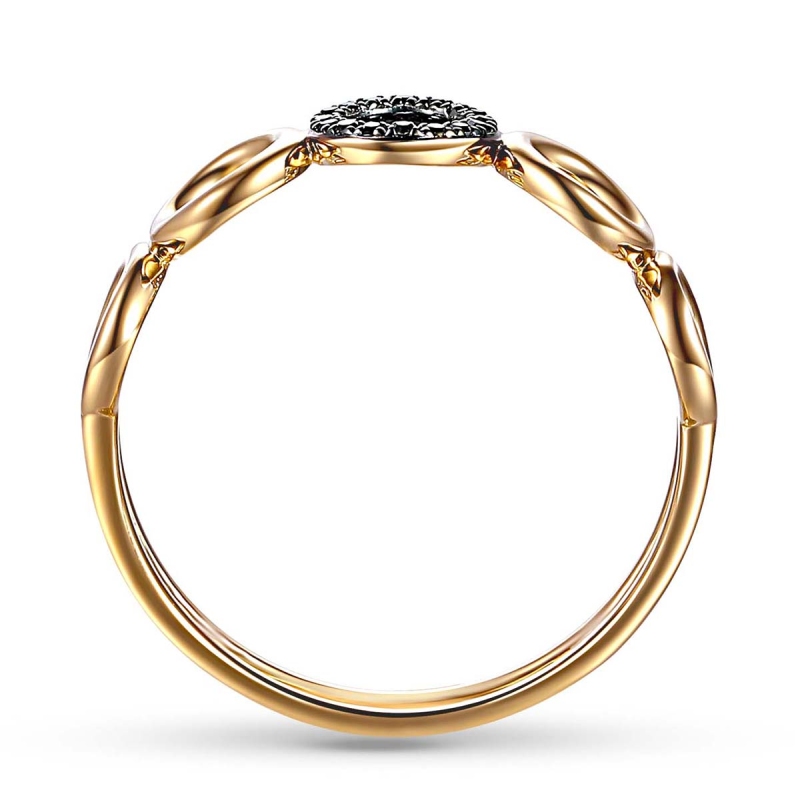 Pierścionek z czarnymi diamentami (R75325 Y BD): 7 - zdjęcie: 3