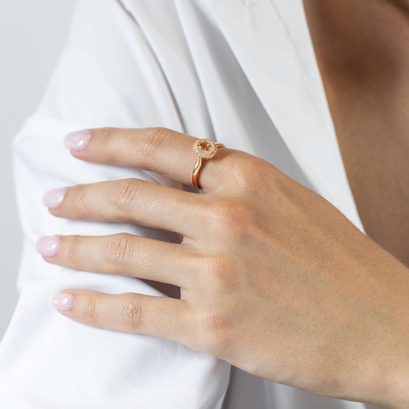 Pierścionek z morganitem i diamentami (R87497 R MR): 8 - zdjęcie: 2