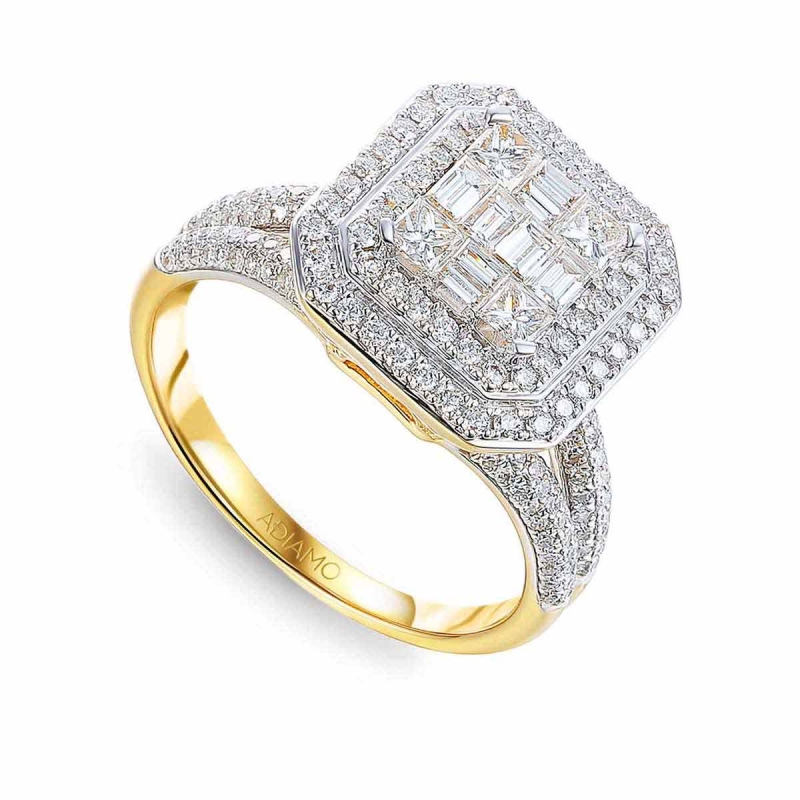 Pierścionek z diamentami (R81607 Y): 9 - zdjęcie: 1