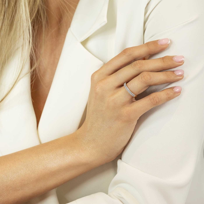 Pierścionek obrączkowy z diamentami (R62426 Y): 12 - zdjęcie: 2