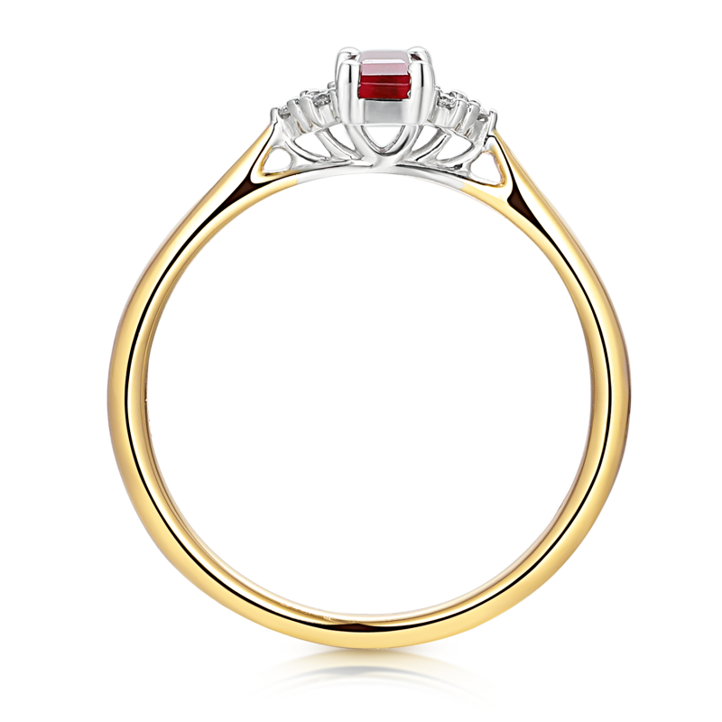 Pierścionek z rubinem i diamentami (R88463 Y RU): 10 - zdjęcie: 3