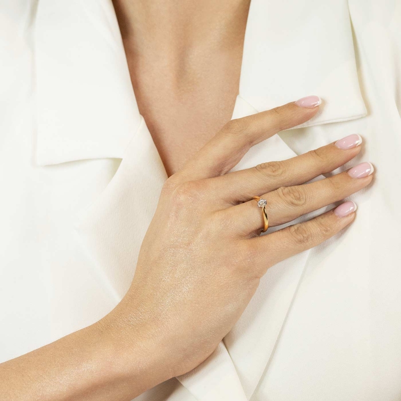 Pierścionek z diamentami (R67072 YW 0,06ct): 10 - zdjęcie: 2