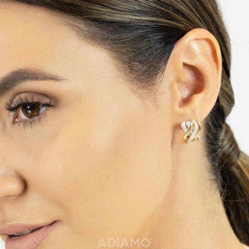 Kolczyki z diamentami (E67880 Y A) - zdjęcie: 2