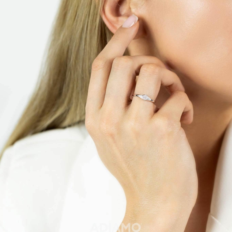 Pierścionek z diamentami (R73497 W): 14 - zdjęcie: 2