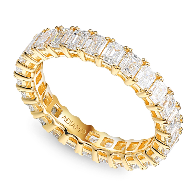 Pierścionek obrączkowy z diamentami laboratoryjnymi (R100544 Y LGD): 10 - zdjęcie: 1