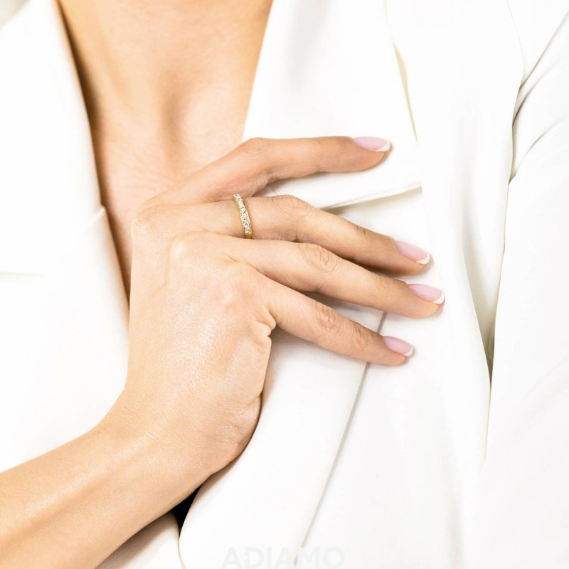 Obrączka z diamentami (R60607 Y): 9 - zdjęcie: 2