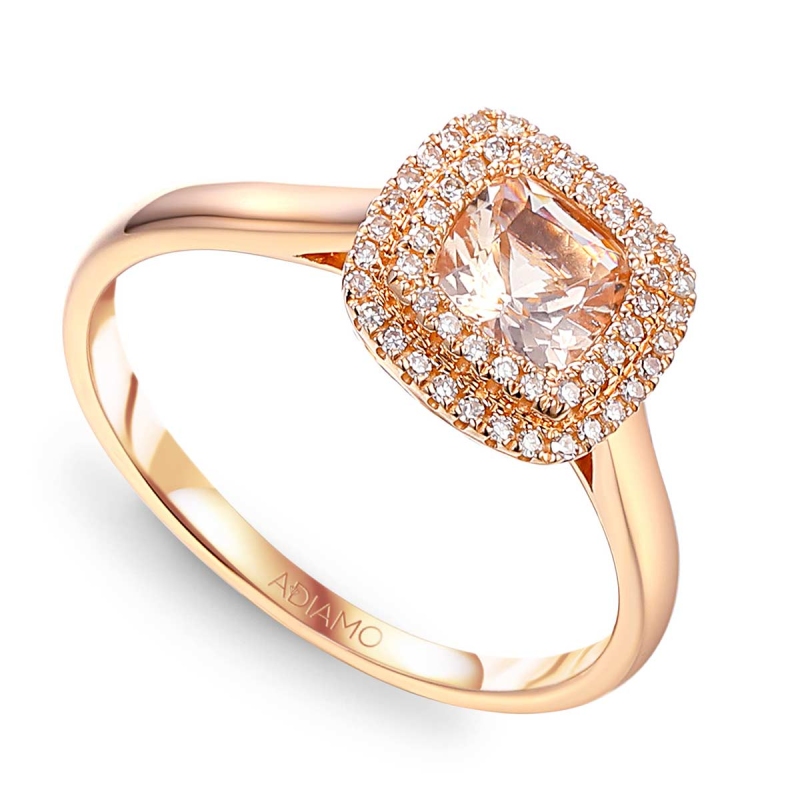 Pierścionek z morganitem i diamentami (R87500 R MR): 8 - zdjęcie: 1