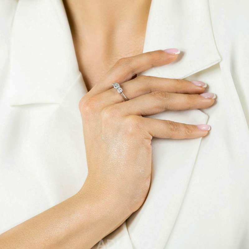 Pierścionek z diamentami (R53534 W): 14 - zdjęcie: 2