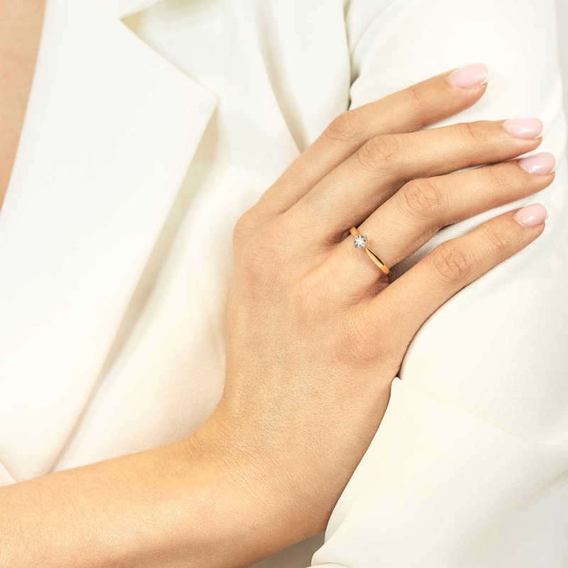 Pierścionek z diamentem (R73478 YW 0,09ct): 10 - zdjęcie: 2