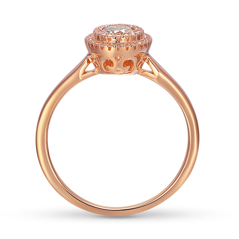 Pierścionek z morganitem i diamentami (R87497 R MR): 8 - zdjęcie: 4