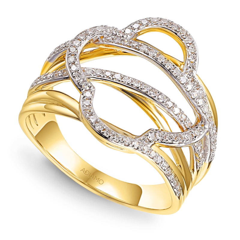 Pierścionek z diamentami (R100448 Y): 15 - zdjęcie: 1