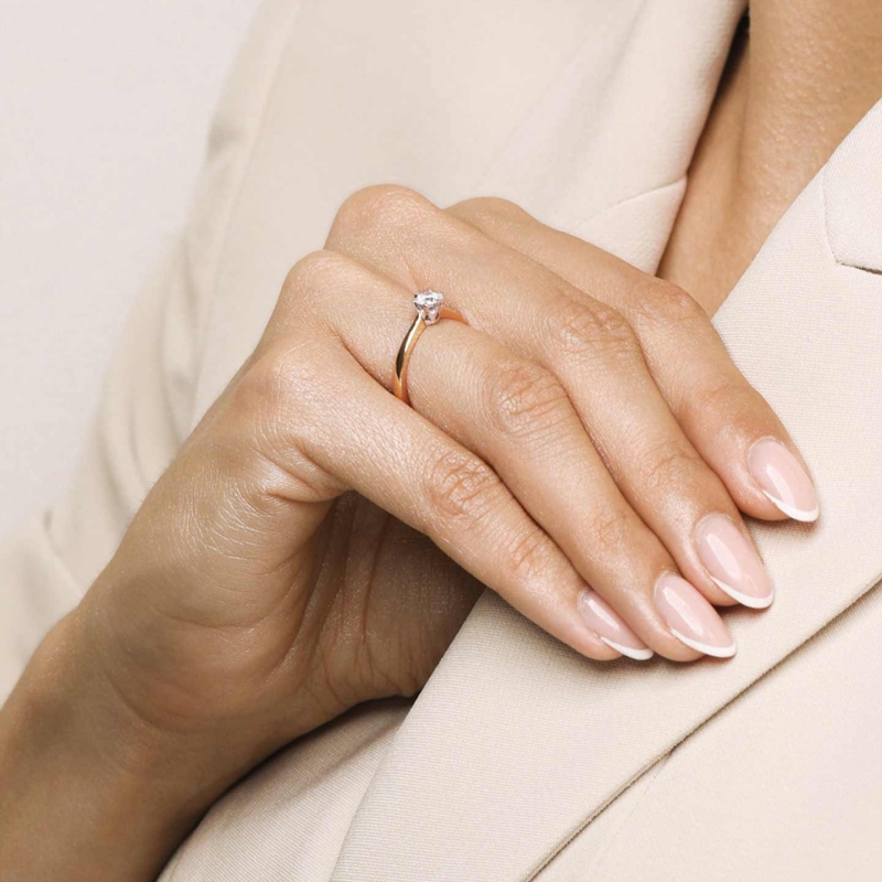 Pierścionek z diamentem (R39803 YW 0,32ct): 7 - zdjęcie: 3