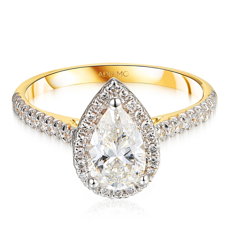 Pierścionek z diamentami laboratoryjnymi (R95580 YW LGD 1,07ct): 14 - zdjęcie: 2