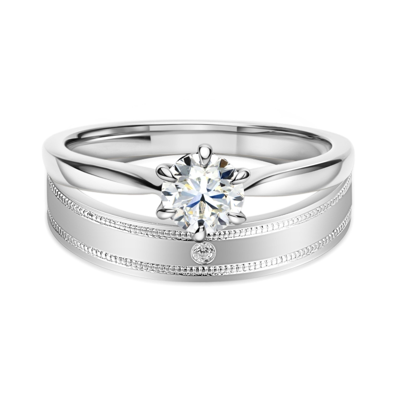 Obrączka z diamentem, 4 mm (O-R99878 W): 8 - zdjęcie: 4