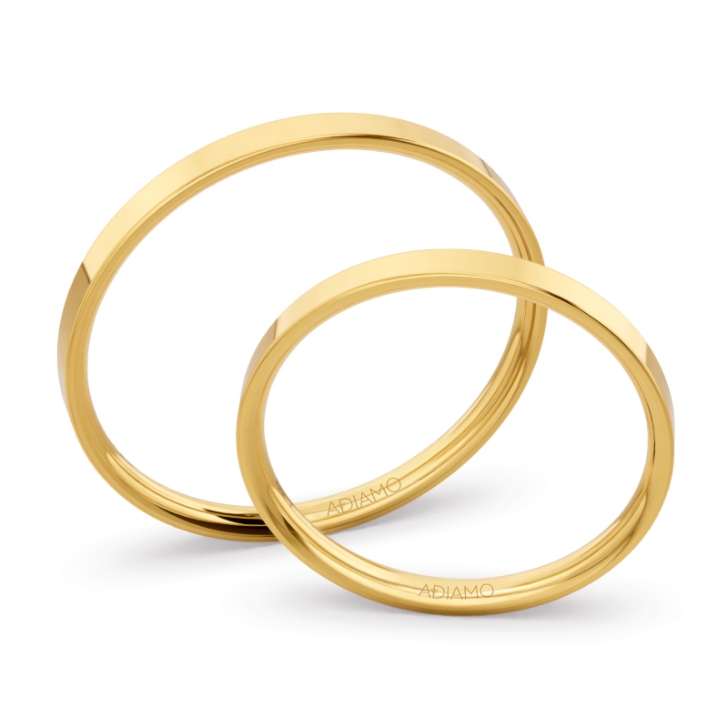 Obrączki ślubne, żółte złoto, płaskie, 2mm: 8, 23 - zdjęcie: 1