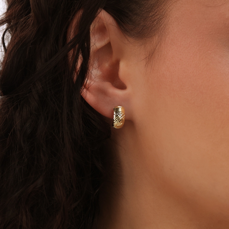 Kolczyki złote diamentowane (E00914 Y) - zdjęcie: 2