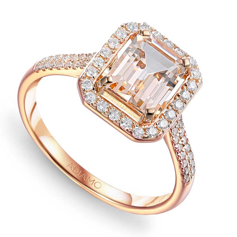 Pierścionek z morganitem i diamentami (R82005 R MR): 10 - zdjęcie: 1