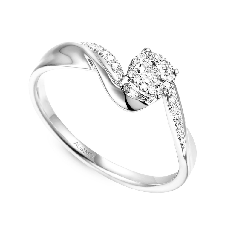 Pierścionek z diamentami (R59040 W): 10 - zdjęcie: 1