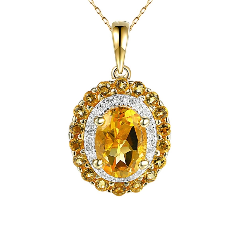 Zawieszka z cytrynami i diamentami (P71860 Y CT) - zdjęcie: 1