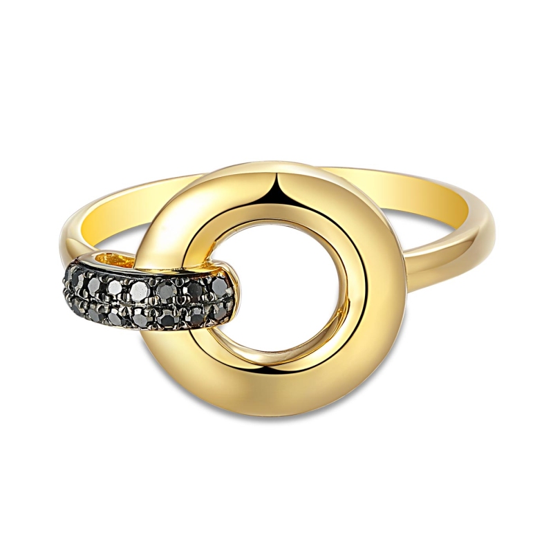 Pierścionek z czarnymi diamentami (R93441 Y BD): 7 - zdjęcie: 2