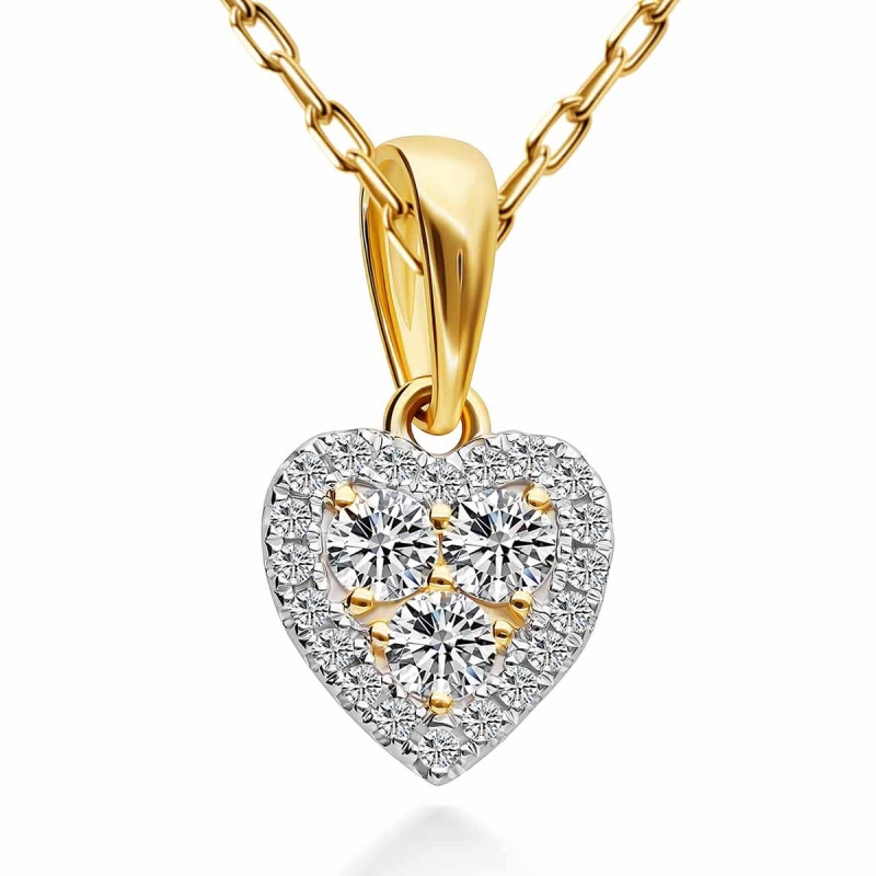 Zawieszka serce z diamentami (P83226 Y) - zdjęcie: 1