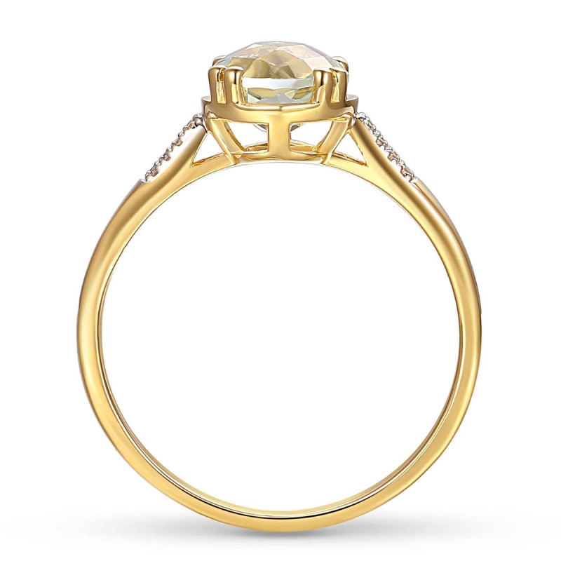 Pierścionek z białym topazem i diamentami (R82457 Y WT): 10 - zdjęcie: 3